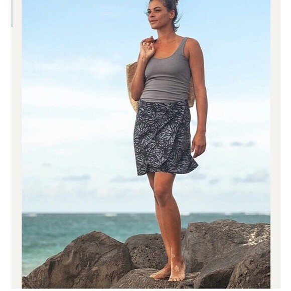 RIP Skirt Large 12/14 Classic Wrap Length 2 Shibori Charcoal Hawaiin Pristine - Picture 9 of 10